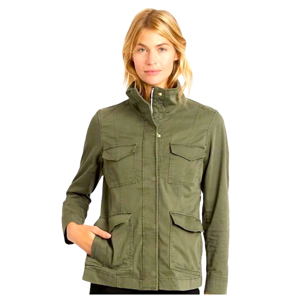 Banana Republic Utility Flight Jacket Olive Green Cinched Waist NWT Petite XXS
